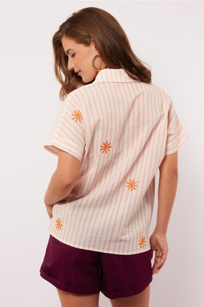 GWENDOLYN BLOUSE 25ZFQF05 014232 SAND/PIGGY PINK